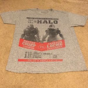 Grey Halo Master Chief vs. James Locke T-Shirt